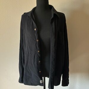 Vintage button up L black